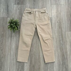 Sonoma Size 8 Boyfriend Jeans Khaki Tan Belt Loop High Waisted